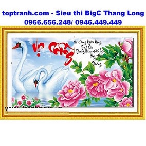 Tranh thêu chữ vợ chồng 